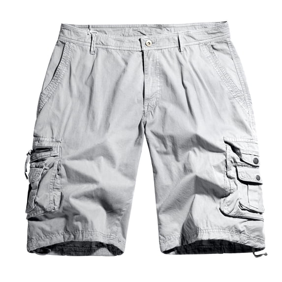 IROINNID Men's Cargo Shorts Elastic Waistband Relaxed Fit Casual Summer Cotton Work Shorts(Big and Tall Shorts for Men)