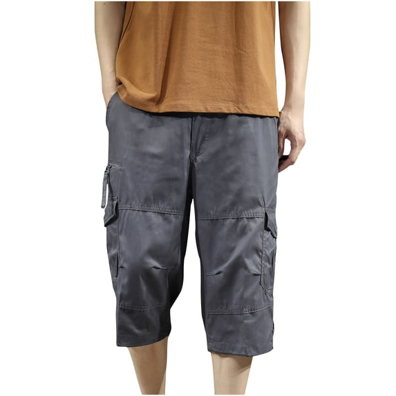 IROINNID Men's Cargo Shorts Plus Size Fit Expandable Waist Fishing Hiking Straight Detachable Multi Pockets Pant (Regular and Big & Tall Sizes)