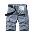 thumbnail image 1 of IROINNID Men's Casual Cargo Belt Solid Multi- Pocket Leisure Shorts, 1 of 4