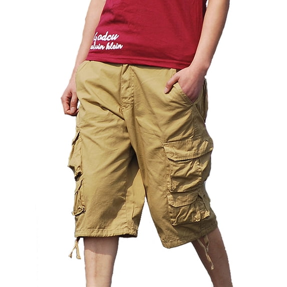 IROINNID Men's Casual Cargo Elastic Multi-Pocket Performance Active wear Bermuda Shorts