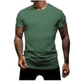 thumbnail image 1 of IROINNID Men's Casual Daily Solid Color Short Sleeve Comfy T-Shirts, 1 of 8