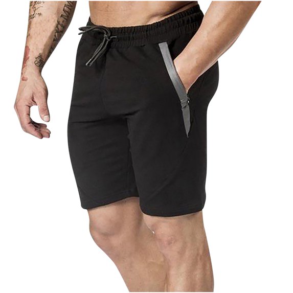 IROINNID Men's Casual Drawstring Fitness Shorts Elastic Workout Shorts With Zipper Pocket