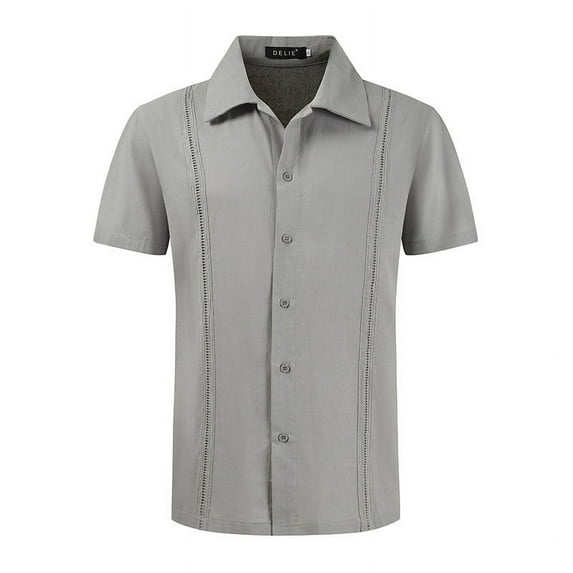 IROINNID Men's Casual Hawaiian Style Print Short Sleeve Comfy Blouse