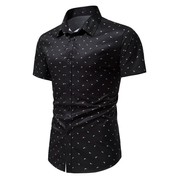 IROINNID Men's Casual Short Roll Up Sleeve Solid Top Shirt With Pocket