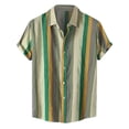 thumbnail image 1 of IROINNID Men's Casual Short Sleeve Printed Lapel Leisure Blouse, 1 of 9