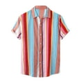 thumbnail image 1 of IROINNID Men's Casual Short Sleeve Street Style Printed Lapel Fashion Blouse, 1 of 9