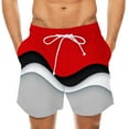 thumbnail image 1 of IROINNID Men's Casual Summer Elastic Waist Printed KK Beach Shorts, 1 of 4