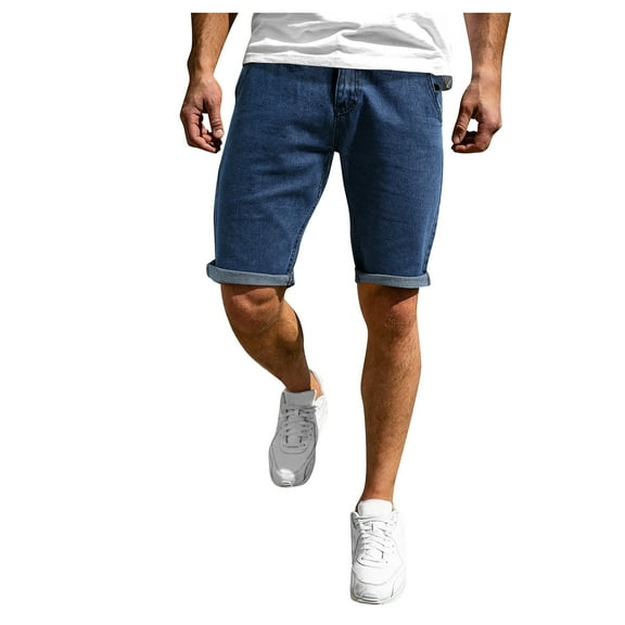 IROINNID Men's Casual Versatile Flat-Front Hole Ripped Comfy Shorts