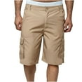 thumbnail image 1 of IROINNID Men's Casual Workout Cargo Elastic Flat-Front Bermuda Shorts With Multi-Pocket, 1 of 5