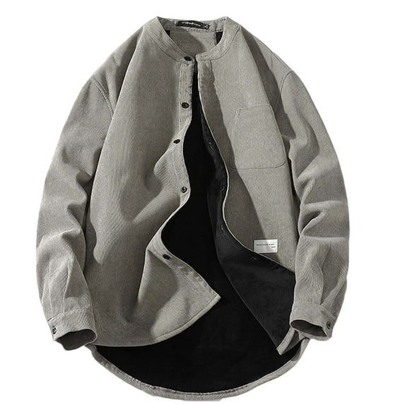 IROINNID Men's Corduroy Long Sleeve Solid Color Comfy Shirt Autumn Winter Daily Warm Corduroy Shirt Jacket Outwear & Jackets