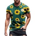 thumbnail image 1 of IROINNID Men's Floral Printed Short Sleeve Easy Care Daily T-shirt, 1 of 5
