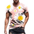 thumbnail image 1 of IROINNID Men's Floral Printed Slim Fit Short Sleeve Easy Care Round Neck T-shirt, 1 of 5
