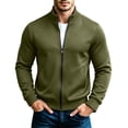 thumbnail image 1 of IROINNID Men's Full Zip Mock Neck Jacket Long Sleeve Casual Track Top with Side Pockets Solid Color Stand Collar Lightweight Outerwear for Fall Winter Daily Wear, 1 of 9