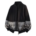 thumbnail image 1 of IROINNID Men's Full Zip Stand Collar Cardigan Sweater Cable Knit Fair Isle Jacquard Hem Two Way Zipper Casual Winter Warm Layering Top, 1 of 4