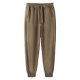 thumbnail image 1 of IROINNID Men's Heavy Cotton Sweatpants Elastic Waist Drawstring Solid Color Cuffed Ankle Casual Jogger Trousers, 1 of 7