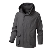 IROINNID Men's Hooded Windproof Outdoor Jacket Warm Snow Ski Jacket Hiking Mountain Winter Coat with Multi-Pockets,Gray