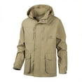 thumbnail image 1 of IROINNID Men's Hooded Windproof Outdoor Jacket Warm Snow Ski Jacket Hiking Mountain Winter Coat with Multi-Pockets,Khaki, 1 of 5