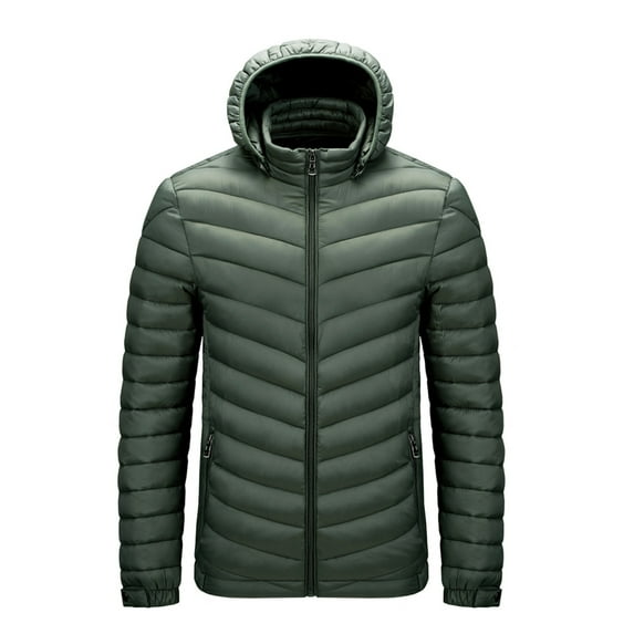 IROINNID Men's Hoodie Anorak Long Sleeve Solid Color Casual Cotton Padded Winter Cotton Padded Jacket Cotton Padded Wear