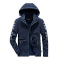 thumbnail image 1 of IROINNID Men's Hoodie Anorak Long Sleeve Solid Color Casual Stand Collar Stretch Jacket Outdoor Windproof Wear-resistant Upper Jacket Vest, 1 of 5