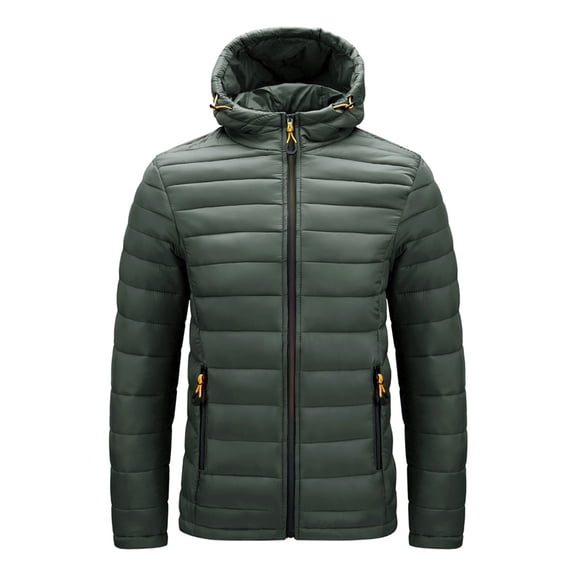 IROINNID Men's Hoodie Anorak Long Sleeve Solid Color Comfy Cotton Padded Winter Cotton Padded Jacket Cotton Padded Wear