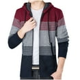 thumbnail image 1 of IROINNID Men's Hoodie Zip Up Long Sleeve Color Block Loose Fleece Sweater Knitwear Autumn And Winter Thicken Warmth Jacket, 1 of 9