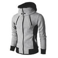 thumbnail image 1 of IROINNID Men's Hoodie Zip Up Long Sleeve Solid Color Casual Thickened Sweater Autumn And Winter Jacket Sport Outdoor Fake Two-piece Jacket, 1 of 3