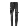 thumbnail image 1 of IROINNID Men's Jeans Pants Solid Color Day Button Zipper Pocketed Personality Denim Trousers Rigid Waist Pants, 1 of 9