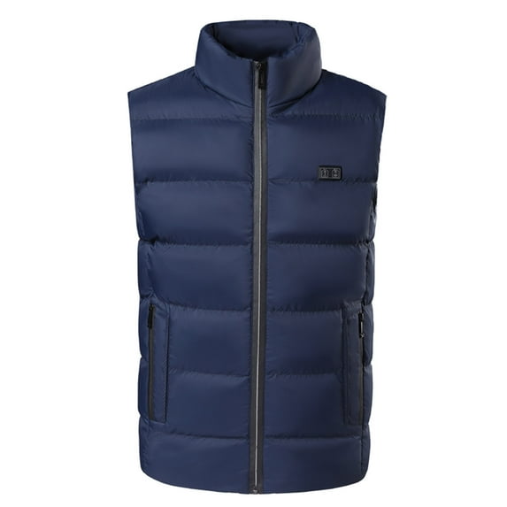 IROINNID Men's Leisure Dual-control Nine-zone USB Heating Vest Electric Heating Jacket Turtleneck Sleeveless Solid Color Clothe Heating Padded Coat