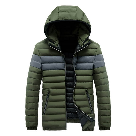 IROINNID Men's Long Sleeve Anorak Jacket Mid-Length Hooded Coat Contrast Color Leisure Patchwork Windproof Jacket Coats
