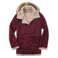 thumbnail image 1 of IROINNID Men's Long Sleeve Anorak Jacket Mid-Length Hooded Jacket Solid Color Leisure Keep Warm Thicken Turndown Jacket Patchwork Coats, 1 of 6