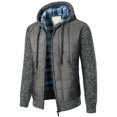 thumbnail image 1 of IROINNID Men's Long Sleeve Anorak Jacket Short Jacket Solid Color Casual Patchwork Knitting Cardigan Sweater Coats, 1 of 5