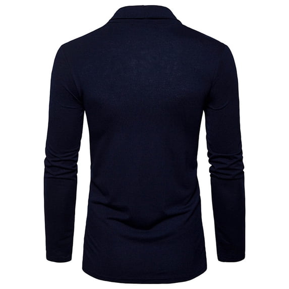 IROINNID Men's Long Sleeve Blazer Turndown Lapel Mid-Length Jacket Solid Color Loose No Pockets Cardigan Turndown Shawl Loose Slim Fit Jacket