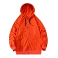 thumbnail image 1 of IROINNID Men's Long Sleeve Blouson Jacket Hip-Length Hooded Jacket Solid Color Loose Sports Sports Fitness Hood Pocket Sweatshirt Jacket, 1 of 6