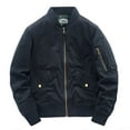 thumbnail image 1 of IROINNID Men's Long Sleeve Bomber Jacket Mid-Length Jacket Solid Color Comfy Autumn And Winter Loose Flying Suit Outdoor Retro Jacket, 1 of 2