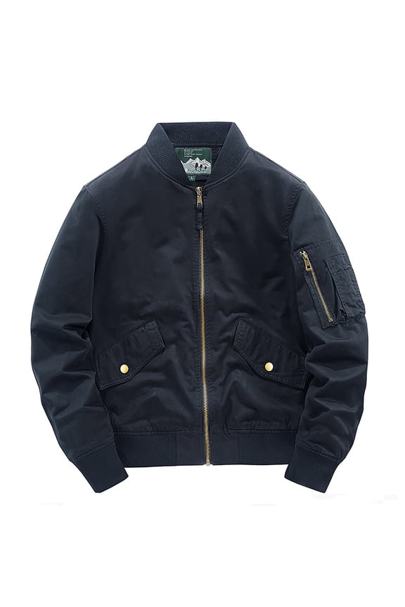 Men's Long Sleeve Jacket Mid-Length Jacket Solid Color Comfy Autumn And Winter Loose Flying Suit Outdoor Retro Jacket