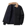thumbnail image 1 of IROINNID Men's Long Sleeve Fleece Turndown Lapel Mid-Length Jacket Solid Color Comfy Multi-pocket Fleece Cargo Utility Jacket Coats, 1 of 7