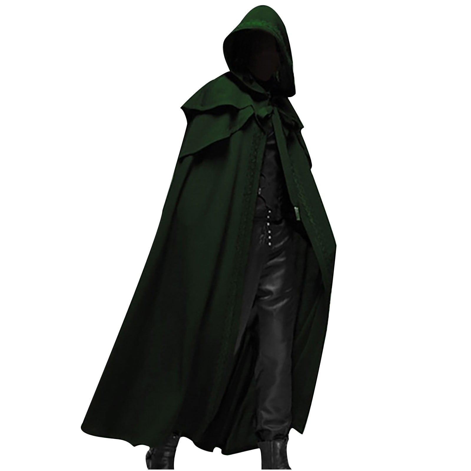 IROINNID Men's Long Sleeve Full-Length Hooded Coat Solid