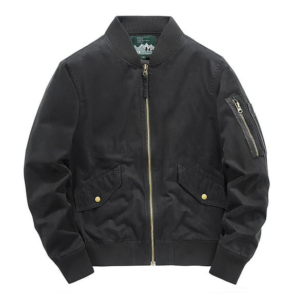 IROINNID Men's Long Sleeve Jacket Mid-Length Jacket Solid Color Comfy Autumn And Winter Loose Flying Suit Outdoor Retro Jacket