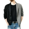 thumbnail image 1 of IROINNID Men's Long Sleeve Mid-Length Cardigan Jacket Contrast Color Casual Color Block Knitted Jacket Single Breasted Sweater, 1 of 3
