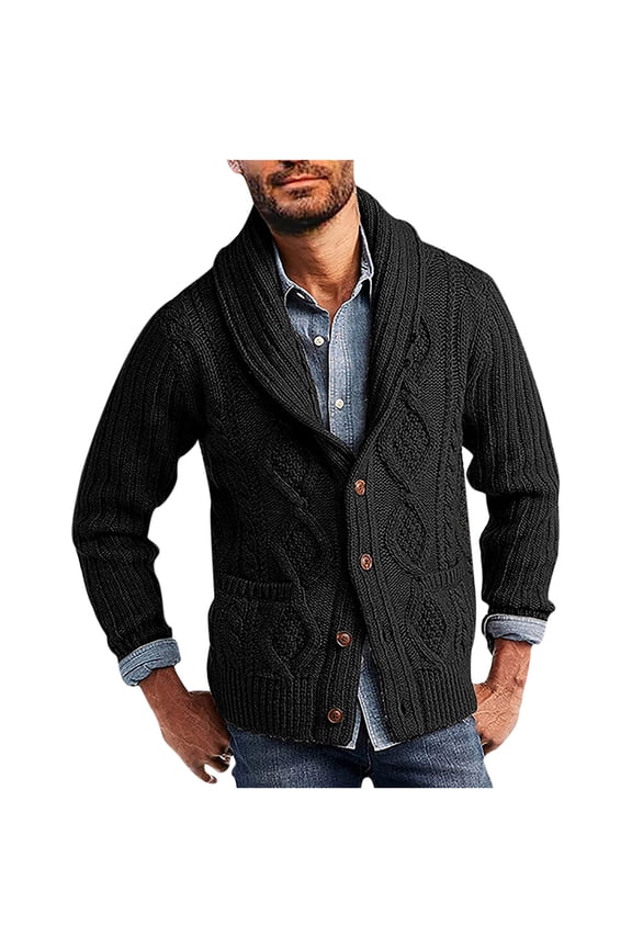 Men's Long Sleeve Mid-Length Cardigan Jacket Solid Color Casual Outdoor Autumn Outdoor Ethnic Style Geometric Coat