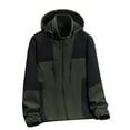thumbnail image 1 of IROINNID Men's Long Sleeve Parka Mid-Length Hooded Jacket Contrast Color Casual Outdoor Plush Jacket Waterproof Splicing Detachable Mountaineering Jacket Coat, 1 of 9