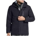thumbnail image 1 of IROINNID Men's Long Sleeve Parka Mid-Length Jacket Solid Color Comfy Three Charging Intelligent Heating Cotton Padded Jacket Pocket Travel Heating Charge Jacket, 1 of 7
