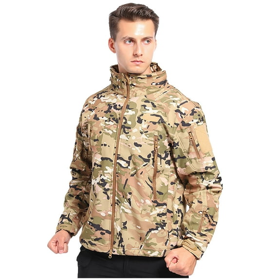 IROINNID Men's Long Sleeve Parka Mid-Length Jacket Solid Color Leisure Autumn Waterproof Quick-drying Breathable Sport Outdoor Coat