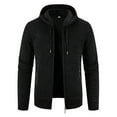 thumbnail image 1 of IROINNID Men's Long Sleeve Plush Mid-Length Jacket Solid Color Casual Autumn And Winter Stand Collar Sweater, 1 of 5