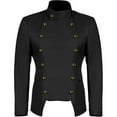 thumbnail image 1 of IROINNID Men's Long Sleeve Round Neck Stand Collar Short Button Jacket Solid Color Casual Halloween Button Embellished Stand-collar Jacket Coat Tops, 1 of 4