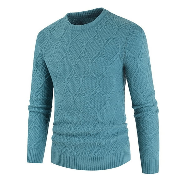 IROINNID Men's Long Sleeve Solid Color Loose Fall Winter Sweater Large Size Sweater