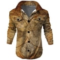 thumbnail image 1 of IROINNID Men's Long Sleeve Stand Collar Mid-Length Jacket Print Leisure Turndown Button Pocket Outwear Jacket, 1 of 5