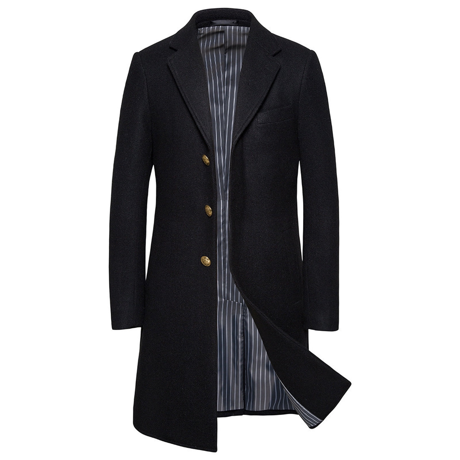 Collared Neck Long Sleeve Trench Coat main image 0