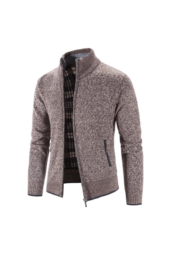 Men's Long Sleeve Turtleneck Anorak Jacket Short Jacket Solid Color Loose Winter Turtleneck Knitting Cardigan Sweater Coats