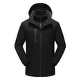 thumbnail image 1 of IROINNID Men's Long Sleeve V-Neck Anorak Jacket Mid-Length Hooded Jacket Solid Color Leisure Outdoor Warm Clothing Heated For Riding Skiing Charging Via Heated Coat, 1 of 9